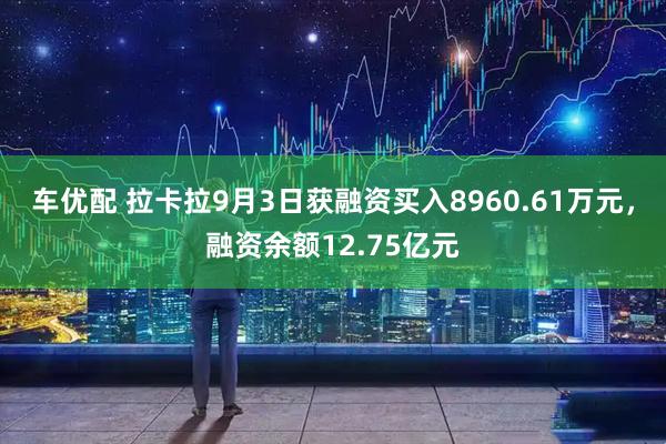 车优配 拉卡拉9月3日获融资买入8960.61万元，融资余额12.75亿元