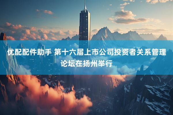 优配配件助手 第十六届上市公司投资者关系管理论坛在扬州举行